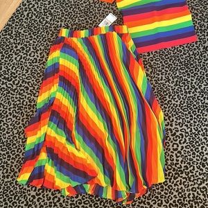 NWT Michael Kors rainbow top and skirt set